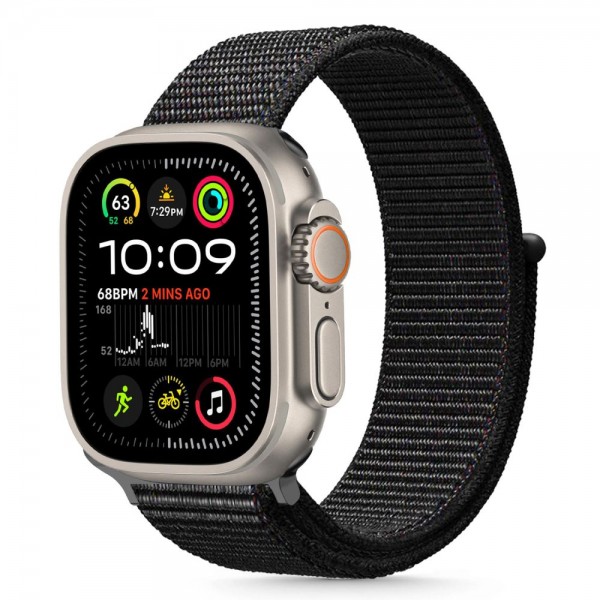 Λουράκι Apple Watch Ultra/Series 8/9/10/11/SE/Ultra (44/45/46/49mm) Tech-Protect Nylon Μαύρο Λουράκι Apple Watch Ultra/Series 8/9/10/11/SE/Ultra (44/45/46/49mm) Tech-Protect Nylon Μαύρο