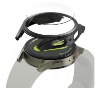 Ringke Combo Pack Tempered Glass και λεπτή Titanium Black θήκη για το Galaxy Watch7 44mm 1τμχ