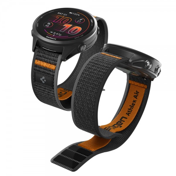 Spigen Athlex Air 2 Λουράκι quick release Active μαύρο πορτοκαλί για Garmin 22 MM AMP11425 Spigen Athlex Air 2 Λουράκι quick release Active μαύρο πορτοκαλί για Garmin 22 MM AMP11425