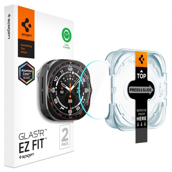 Spigen Glas.tR EZ-Fit AC 2-Pack – Tempered Glass για Samsung Galaxy Watch Ultra 2 2026 (47 mm), Διάφανο AGL11758