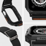 Spigen Lite Fit ”pro” Λουράκι με Θήκη Σιλικόνης matte black για το Apple Watch 4 / 5 / 6 / 7 / 8 / 9 / SE (44 / 45 MM) , ACS07103