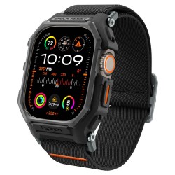 Spigen Fit ”pro” Θήκη Σιλικόνης με Υφασμάτινο Λουράκι σε Μαύρο / Πορτοκαλί χρώμα για το Apple Watch ULTRA 1 / 2, 49 MM, ACS07104
