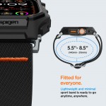 Spigen Fit ”pro” Θήκη Σιλικόνης με Υφασμάτινο Λουράκι σε Μαύρο / Πορτοκαλί χρώμα για το Apple Watch ULTRA 1 / 2, 49 MM, ACS07104