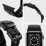 Spigen Rugged Band Λουράκι Σιλικόνης σε Matte Μαύρο χρώμα για το Apple Watch 4 / 5 / 6 / 7 / 8 / SE (38 / 40 / 41 MM)