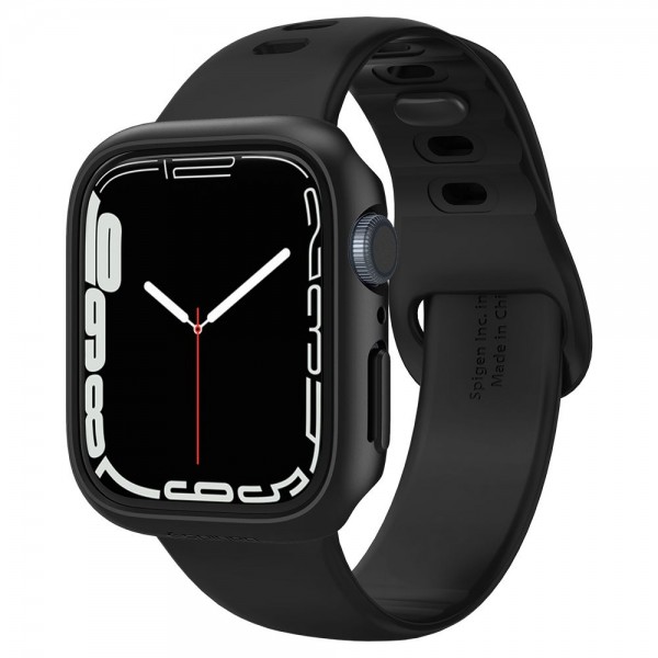 Spigen Thin Fit Πλαστική Θήκη σε Μαύρο χρώμα για το Apple Watch 7 / 8 / 9 (45 MM)
