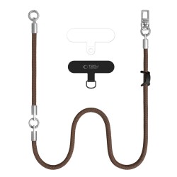 Tech-Protect C10S Rope – Λουράκι Crossbody & Καρπού για Smartphone, Walnut Brown/Titanium