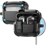 Tech-Protect Carbonox Magsafe Θήκη Σιλικόνης / Πλαστική σε Μαύρο χρώμα για Galaxy Buds 3 / 3 FE / 3 Pro Black