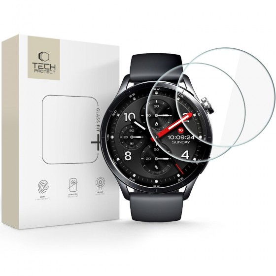 Tech-Protect Glass Fit+ 2-Pack – Προστατευτικό Τζαμάκι Οθόνης για Xiaomi Watch S5 46 mm, Διάφανο