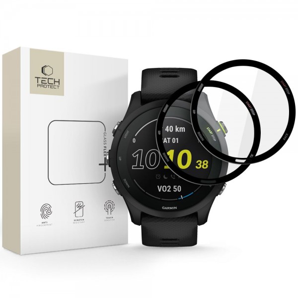Tech-Protect Glass Flex+ 2-Pack Προστατευτικά Οθόνης για Garmin Forerunner 255 / 255 Music (Μαύρα)