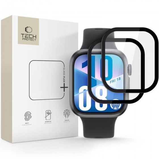 Tech-Protect Glass Flex+ 2 Τεμ. Προστατευτικό Υβριδικό Γυαλί για Huawei Watch Fit 3 Μαύρο