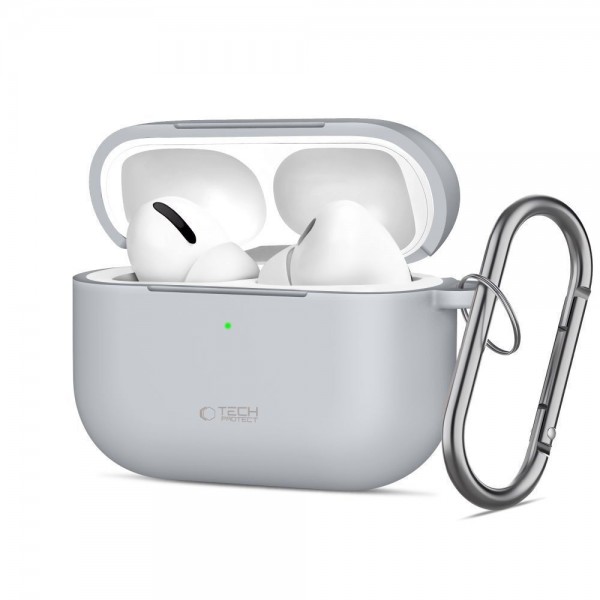 Tech-Protect Silicone Hook Θήκη για Apple AirPods Pro 3 Crayon Grey
