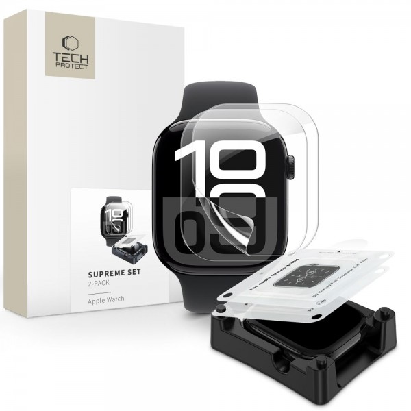 Tech-Protect Supreme Set Screen Protector, τύπου Φιλμ, για το Apple Watch 10/11 42mm, 2 pack, διαφανές