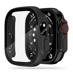Tech-Protect Defense 360 Πλαστική Θήκη με Τζαμάκι σε Μαύρο χρώμα για το Apple Watch Ultra 49mm