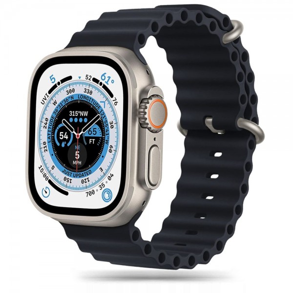 Tech-Protect IconBand Pro Λουράκι Σιλικόνης Μαύρο για Apple Watch 4 / 5 / 6 / 7 / 8 / 9 / SE / ULTRA 1 / 2 (44 / 45 / 49 MM)