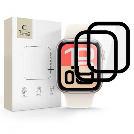 Υβριδικό Προστατευτικό Γυαλί Tech-Protect Glass Flex+ για Apple Watch 4/5/6/SE 40mm (2-pack, Μαύρο)