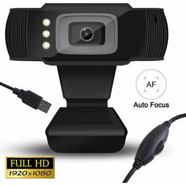 LAMTECH FULL HD USB WEB CAMERA WITH LED 1080P