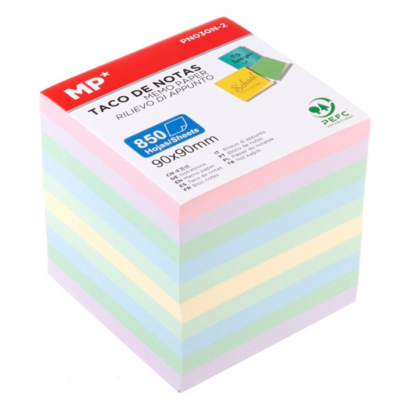 MP χαρτάκια σημειώσεων PN030N-2, 90x90mm, 850τμχ, χρωματιστά MP χαρτάκια σημειώσεων PN030N-2, 90x90mm, 850τμχ, χρωματιστά