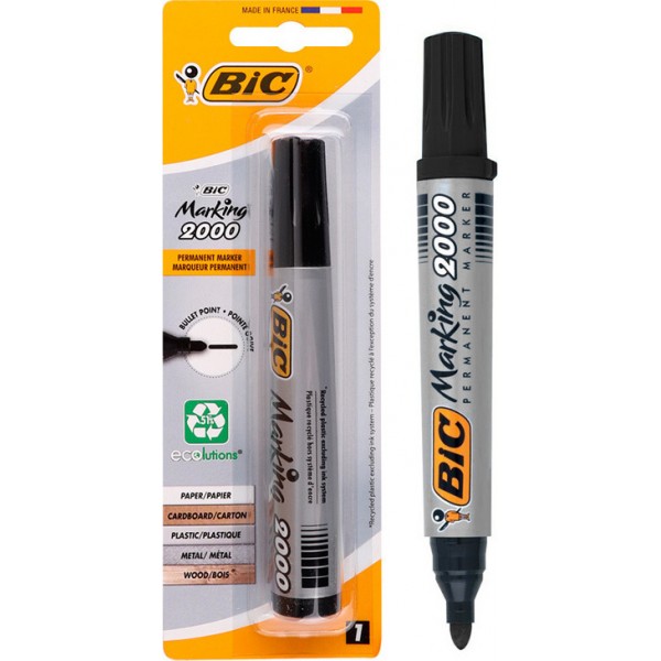 BIC ανεξίτηλος μαρκαδόρος 2000, bullet point, μαύρος