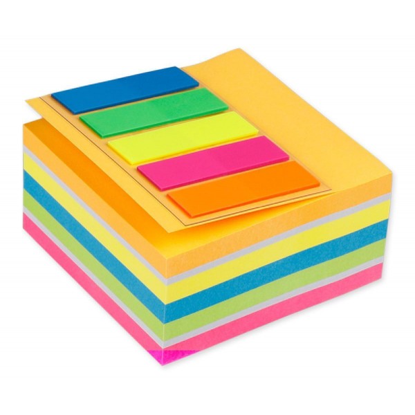 MP αυτοκόλλητα χαρτάκια σημειώσεων PN185 75x75mm, 400+100τμχ, χρωματιστά MP αυτοκόλλητα χαρτάκια σημειώσεων PN185 75x75mm, 400+100τμχ, χρωματιστά