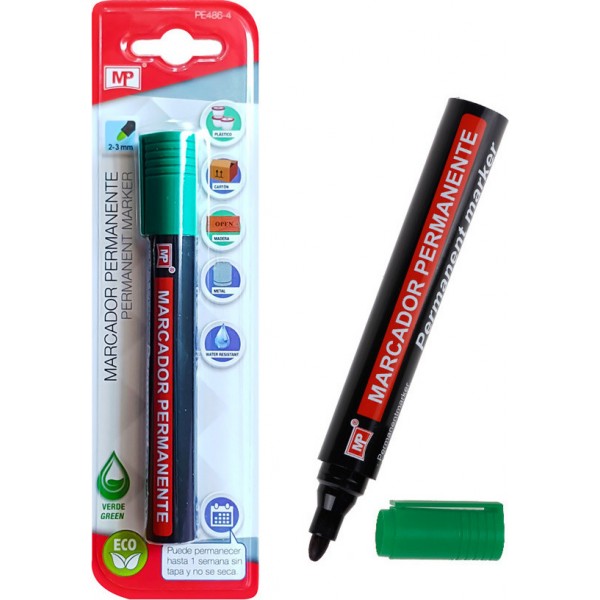 MP ανεξίτηλος μαρκαδόρος PE486-4, 2-3mm, πράσινος MP ανεξίτηλος μαρκαδόρος PE486-4, 2-3mm, πράσινος