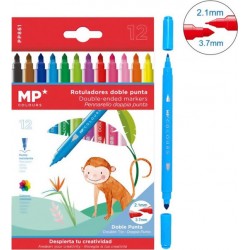 MP σετ χρωματιστών μαρκαδόρων με διπλή μύτη 2.1 & 3.7mm PP861, 12τμχ