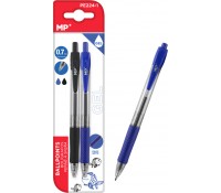 MP στυλό διαρκείας gel PE224-1, 0.7mm, μπλε & μαύρο, 2τμχ