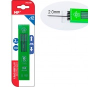 MP ανταλλακτικές μύτες για μηχανικό μολύβι PE131R, ΗΒ, 2mm, 12τμχ