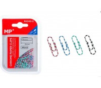 MP πλαστικοποιημένοι συνδετήρες PA342-2, 28mm, 80τμχ, χρωματιστοί