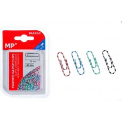 MP πλαστικοποιημένοι συνδετήρες PA342-2, 28mm, 80τμχ, χρωματιστοί