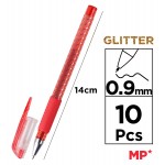 MP Σετ 10 Στυλό Διαρκείας PE105O με Glitter, Μύτη 0,9 mm, σε Διάφορα Χρώματα MP Σετ 10 Στυλό Διαρκείας PE105O με Glitter, Μύτη 0,9 mm, σε Διάφορα Χρώματα